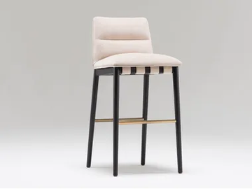 URIAH - Fabric and ash barstool with back by Papell Design - view 2